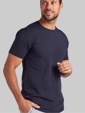 BYLT Premium Basic Crew Split Hem Navy Blue Shirt Size XL